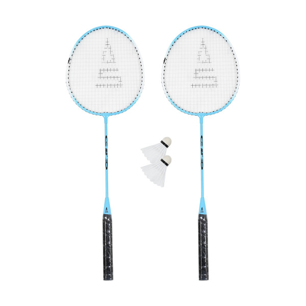 Badmintonový set SULOV, 2x raketa, 2x míček, vak - světle modrý
