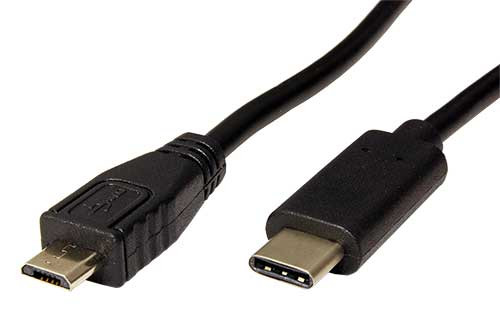 Kabel USB 2.0 kabel microUSB B(M) - USB C(M), 0,6m