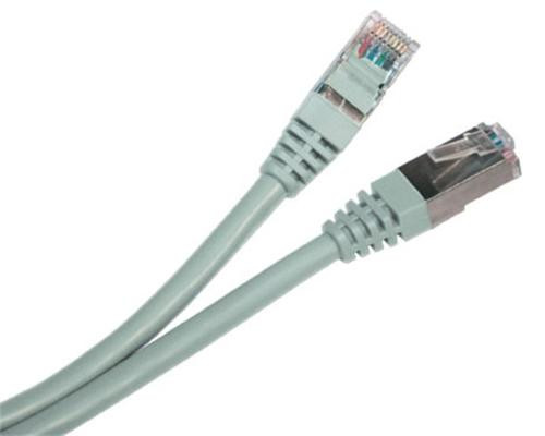 Patch kabel FTP cat 5e, 10m - šedý