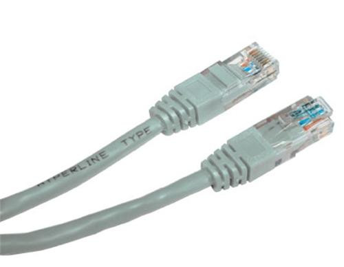 Patch kabel UTP cat 5e, 10m - šedý