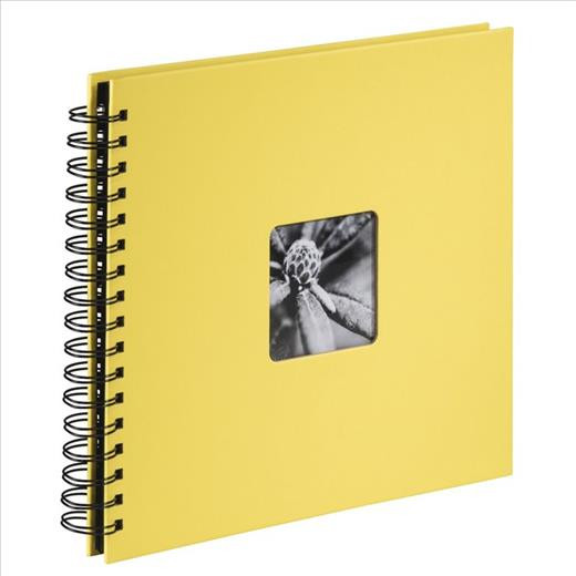 Fotoalbum Hama FINE ART spirálové, 28x24 cm, 50 stran, žlutá, černé stránky, lepicí