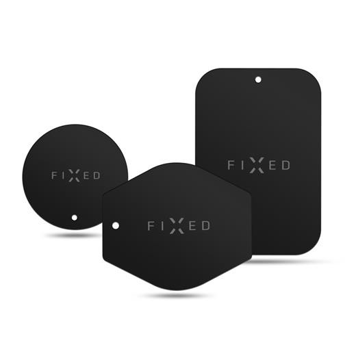 Magnetický držák FIXED Icon Plates sada náhradních plíšků k magnetickým držákům, černá