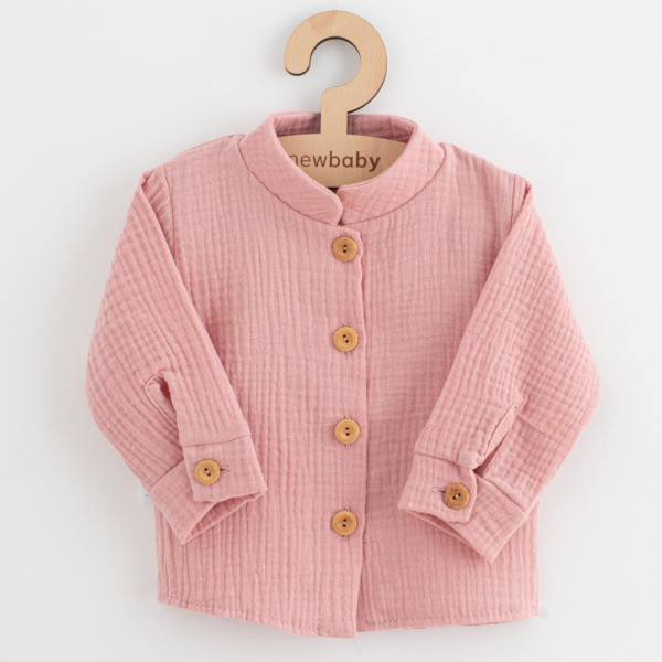 Kojenecká mušelínová košile New Baby Soft dress růžová 80 (9-12m)