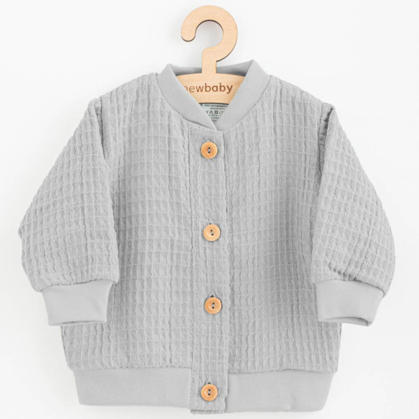 Kojenecký mušelínový kabátek New Baby Comfort clothes šedá 56 (0-3m)