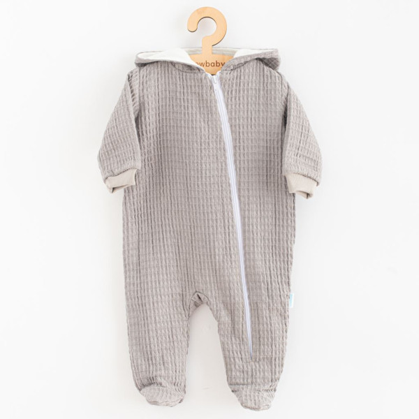 Kojenecký mušelínový overal s kapucí New Baby Comfort clothes šedá 68 (4-6m)