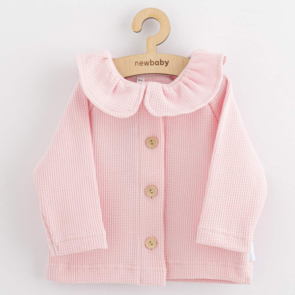Kojenecký kabátek na knoflíky New Baby Luxury clothing Laura růžový 92 (18-24m)