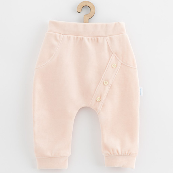 Kojenecké semiškové tepláčky New Baby Suede clothes světle růžová 62 (3-6m)