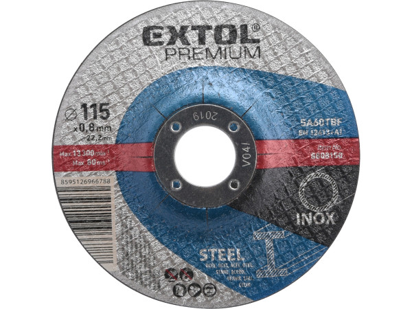 Extol Premium 8808150 kotouč řezný na ocel, 115x0,8x22,2 mm