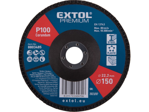 Extol Premium 8803485 kotouč lamelový šikmý korundový, O150mm, P100