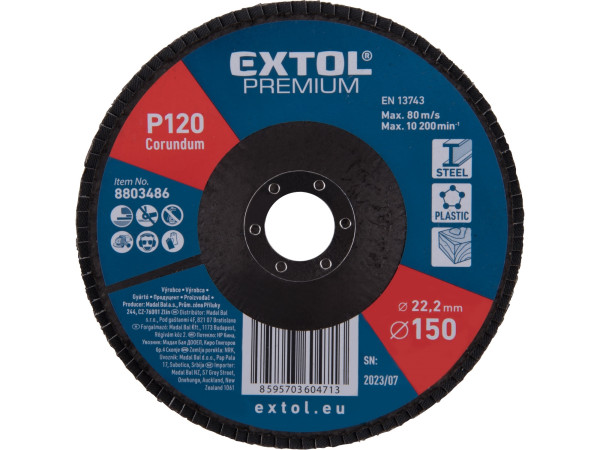Extol Premium 8803486 kotouč lamelový šikmý korundový, O150mm, P120