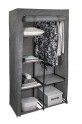 HomeLife Textilní šatní skříň s policemi šedá