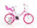 KUBIsport 05-CSK5164K-BR Dino bikes 164RN Bílá, růžový potisk 16&quot; 2022 dívčí kolo