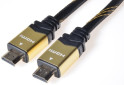 Kabel propojovací HDMI 1.4 + Ethernet, textilní povrch, zlacené konektory, 1,5m