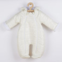 Zimní kojenecká kombinéza s kapucí a oušky New Baby Pumi cream 68 (4-6m)