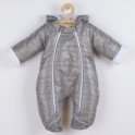Zimní kojenecká kombinéza s kapucí a oušky New Baby Pumi grey 68 (4-6m)
