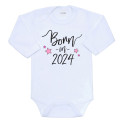Body s potiskem New Baby Born in 2024 růžové 56 (0-3m)