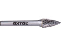 Extol Industrial 8703764 fréza karbidová, ostrý oblouk, pr.10x20mm/stopka 6mm,sek střední (double-cut)