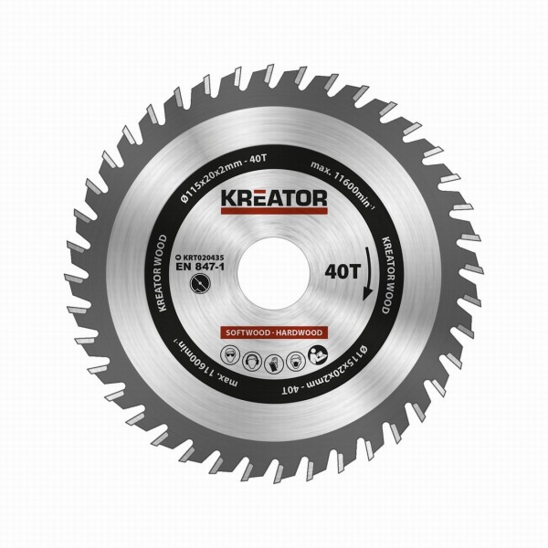 Kreator KRT020435 - Pilový kotouč na dřevo 115mm, 40T