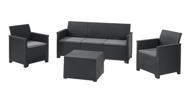 Keter EMMA 3 seaters sofa set - grafit