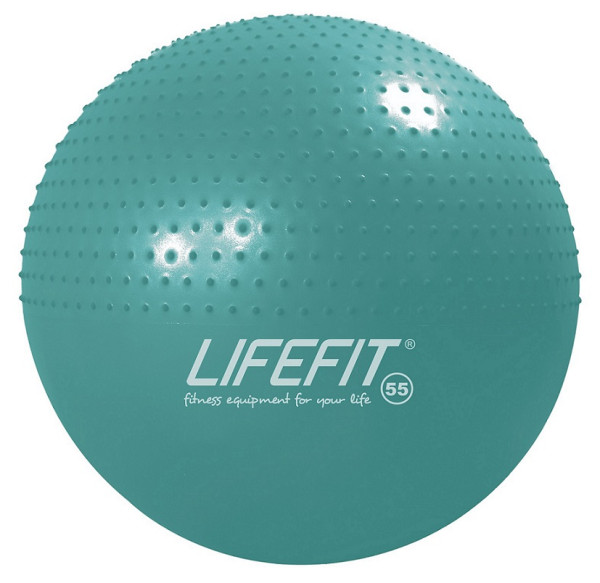 Gymnastický masážní míč LIFEFIT MASSAGE BALL 55 cm, tyrkysový