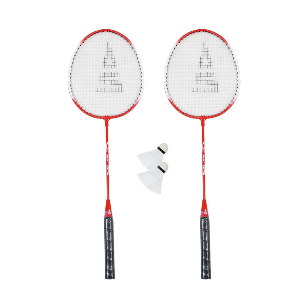 Badmintonový set SULOV, 2x raketa, 2x míček, vak - červený
