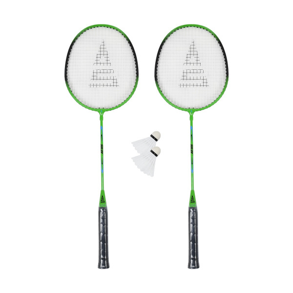 Badmintonový set SULOV, 2x raketa, 2x míček, vak - zeleno-černý