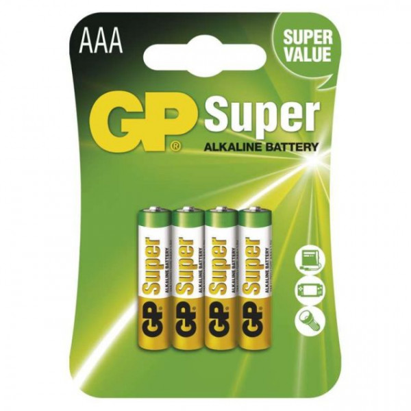 Alkalická baterie GP 1,5V AAA 4 ks
