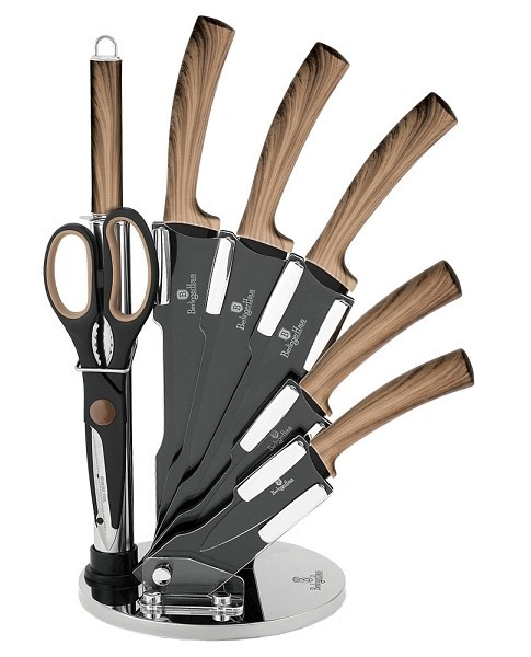 Sada nožů ve stojanu s nepřilnavým povrchem Forest Line Ebony Maple 8 ks