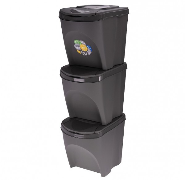 Odpadkový koš na tříděnný odpad SORTIBOX 3 x 25 l