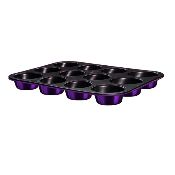 Forma na muffiny s nepřilnavým povrchem 12 ks Purple Metallic Line