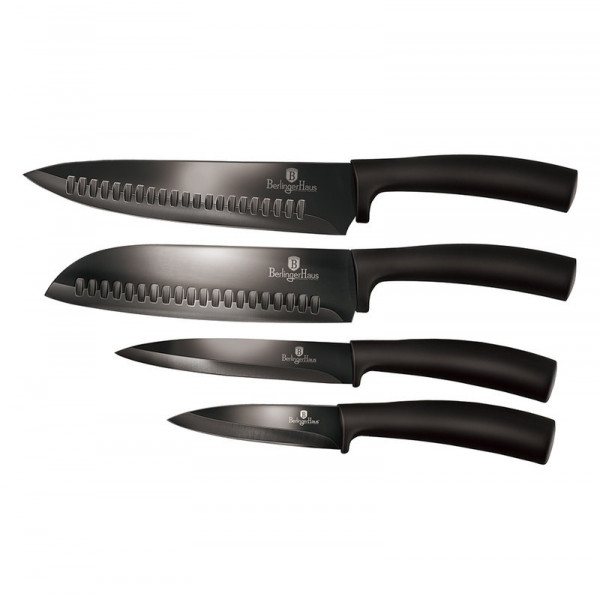 Sada nožů s nepřilnavým povrchem 4 ks Shiny Black Collection