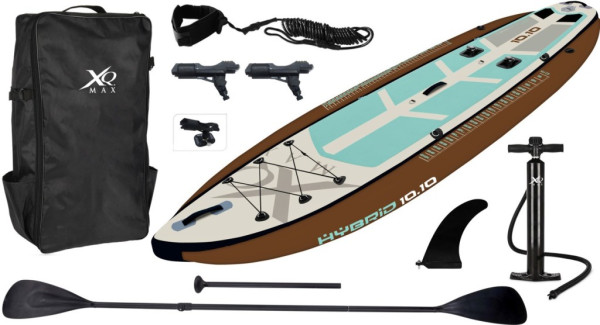 XQMAX Paddleboard pádlovací prkno 330 cm s kompletním příslušenstvím hnědá KO-8DP001530