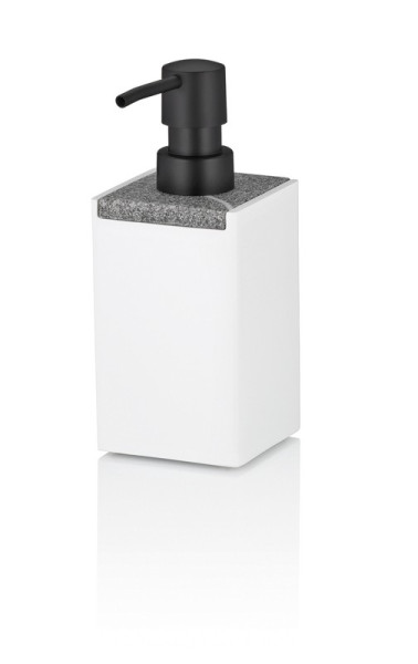 KELA Dávkovač mýdla Cube polyresin bílá 300 ml KL-23694