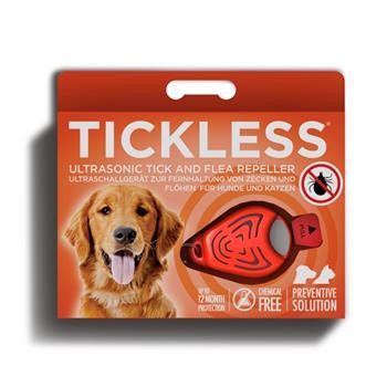 Ultrazvukový repelent TickLess Pet proti klíšťatům, oranžový