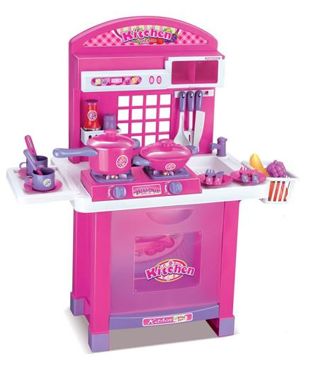 Dětská kuchyňka G21 Superior s příslušenstvím růžová