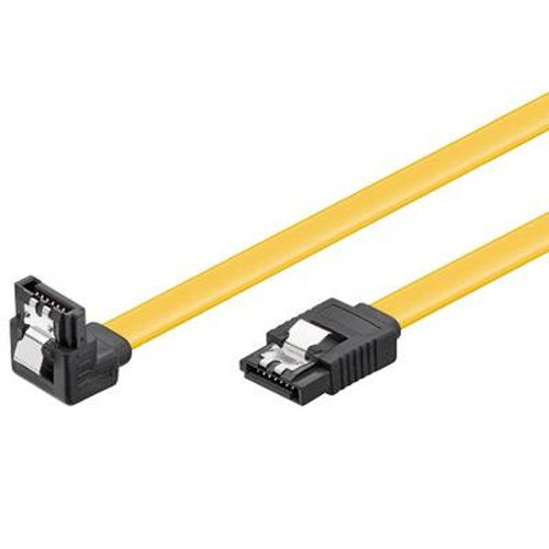 Kabel k HDD PremiumCord 0,3m SATA 3.0 datový kabel 1.5GBs / 3GBs / 6GBs, kov.západka, 90°