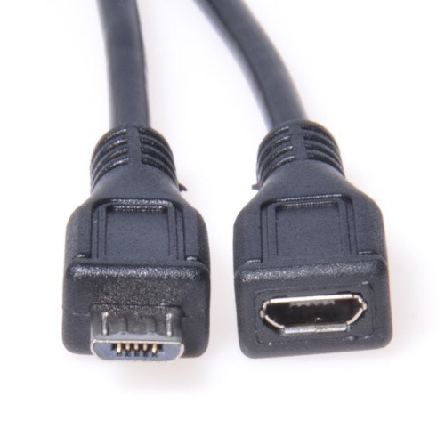 Kabel prodlužovací micro USB 2.0 male-female černý 5 m