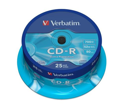 Médium Verbatim CD-R 700MB 80min 52x Extra Protection 25-cake