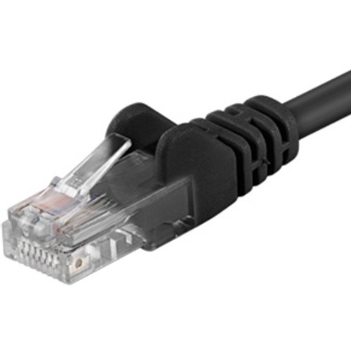 Patch kabel UTP cat 5e, 0,25m - černý