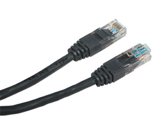 Patch kabel UTP cat 5e, 0,5m - černý