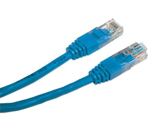 Patch kabel UTP cat 5e, 0,5m - modrý