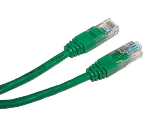 Patch kabel UTP cat 5e, 0,5m - zelený