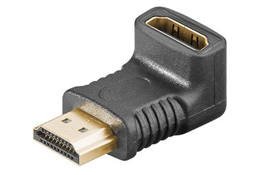 Redukce HDMI A(M) - HDMI A(F) lomená dolů, zlacené konektory