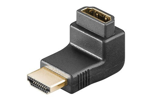 Redukce HDMI A(M) - HDMI A(F) lomená nahoru, zlacené konektory