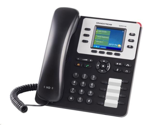 Telefon Grandstream GXP-2130 IP-Telefon, TFT bar. displej, 3x SIP, 2x 10/100/1000port, PoE, Hd zvuk