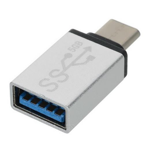 Redukce USB 3.1 konektor C/male - USB 3.0 A/female, stříbrný, OTG