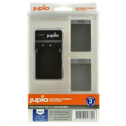 Set Jupio 2x baterie PSBLS5/50 1210mAh a nabíječka pro Olympus