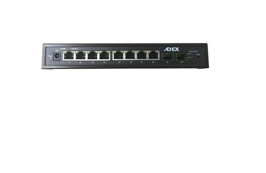 Switch Adex AD1000-8GPD-2FM Web Smart, 8x GLAN, 7x PoE-in reverzní, 1x PoE-out, 2x SFP