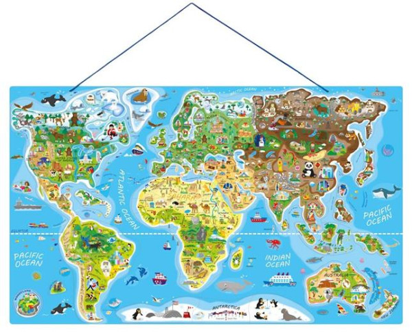 Puzzle Woody Svět v obrázcích, 2 v 1, Hraj si a uč se