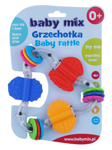 Dětské chrastítko Baby Mix barevný trojuhelník